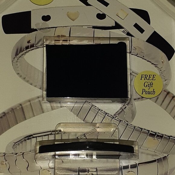 18KT GOLD & STAINLESS-STEEL BLACK BRACELET WITH BAG - Picture 5 of 8